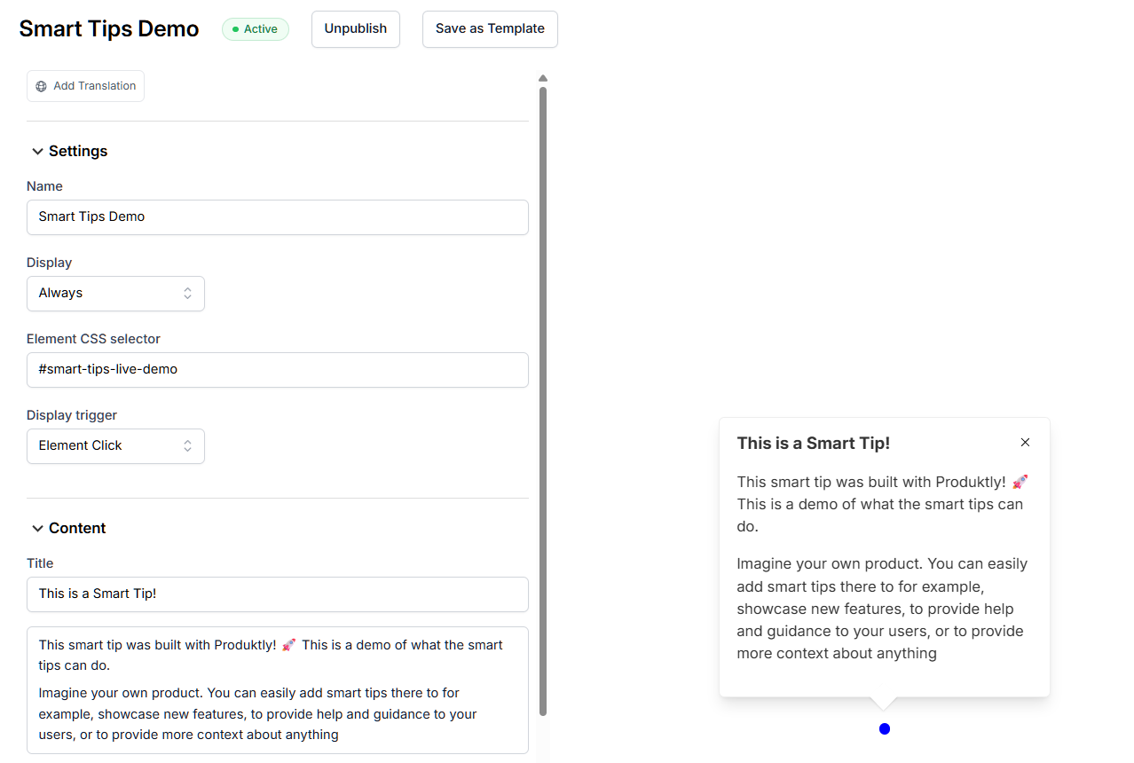 Smart Tips - In-app Guidance | Produktly