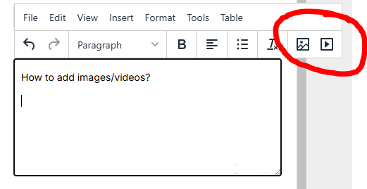 Example of how to add images/videos