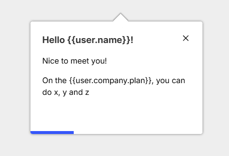 Example of template values