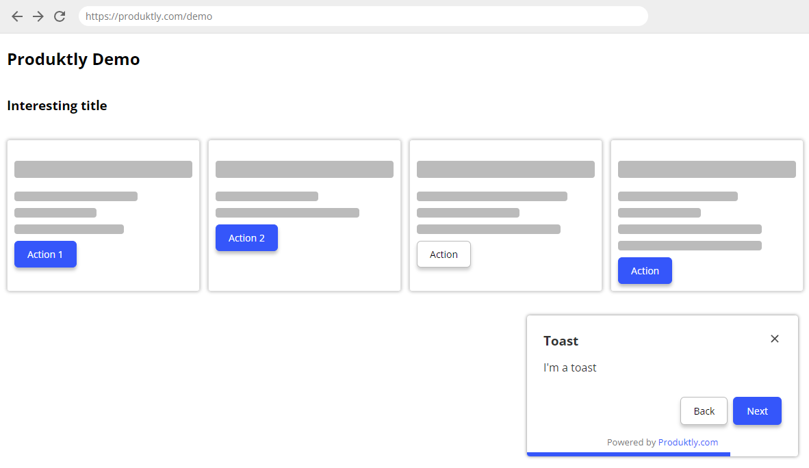 Example of highlight tour step card